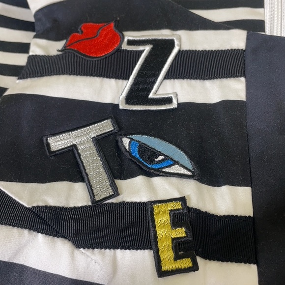 ⭐️Jetezo black white stripe dress patches sz med - Picture 6 of 12